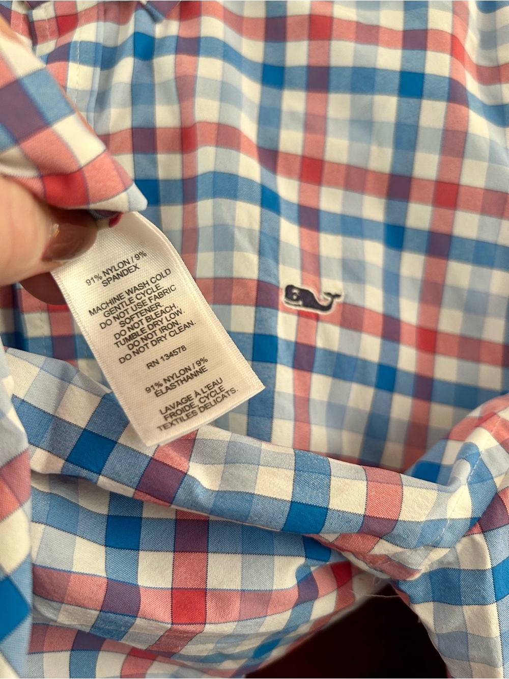Vineyard Vines Performance Boys' Bermuda Pink & Blue Check Poplin Shirt - Picture 5 of 9
